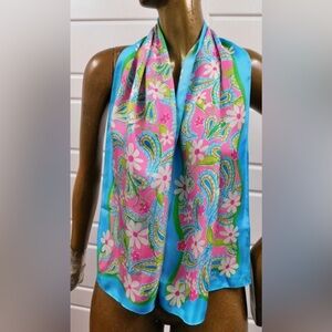 Lilly Pulitzer 2004 Paisley Silk
Scarf Cancer Awareness/Ford Motor Co.  55x13